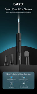 Bebird R1/X3/R3 Otoscópio Auricular Smart com Câmera HD 300MP – Endoscópio de Alta Precisão com Wi-Fi | Limpador de Ouvido Inteligente
