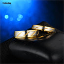 Anéis de Casal com Design Exclusivo de Onda – Aço Inoxidável Premium