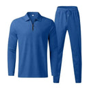 Conjunto Masculino Esportivo Casual 2 Peças – Moletom Waffle com Zíper | Moda Outono/Primavera 2025