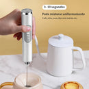 Mixer Elétrico 2 em 1 – Recarregável, Batedor de Ovos e Espumador de Leite para Café Perfeito