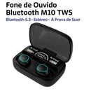 Fones M10 TWS Bluetooth 5.3 – Som Estéreo 9D, Caixa de Carregamento de 3500mAh e à Prova d'Água