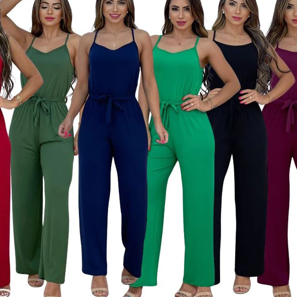 Macacão mais vendidos calça pantalona casual feminino longo frente verso Moda Casual Verão Tendência festa