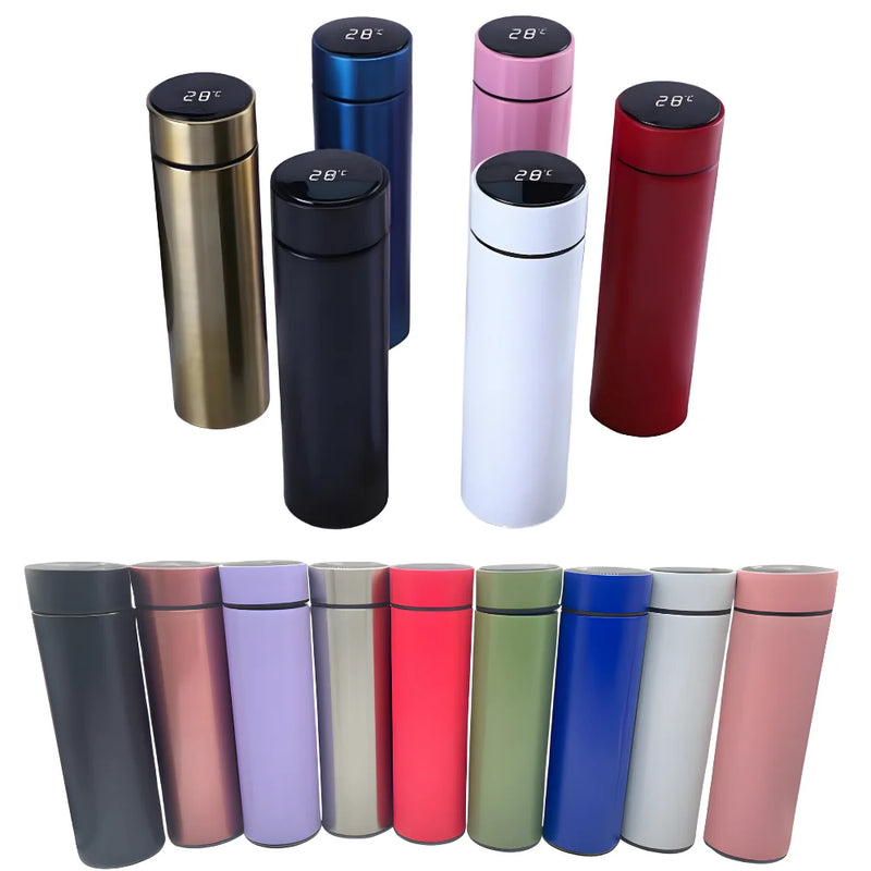 Garrafa Térmica Inox com Sensor Digital – Controle de Temperatura e Display LED para Bebidas Quentes e Frias