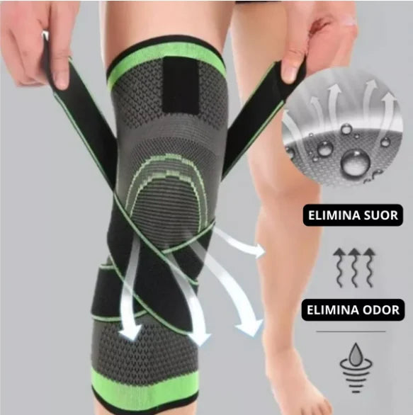 Joelheira Compressão Ortopédica Ajustável Estabilidade Proteção Recuperação Lesões Joelho Ideal para Dores e Praticas Esportivas