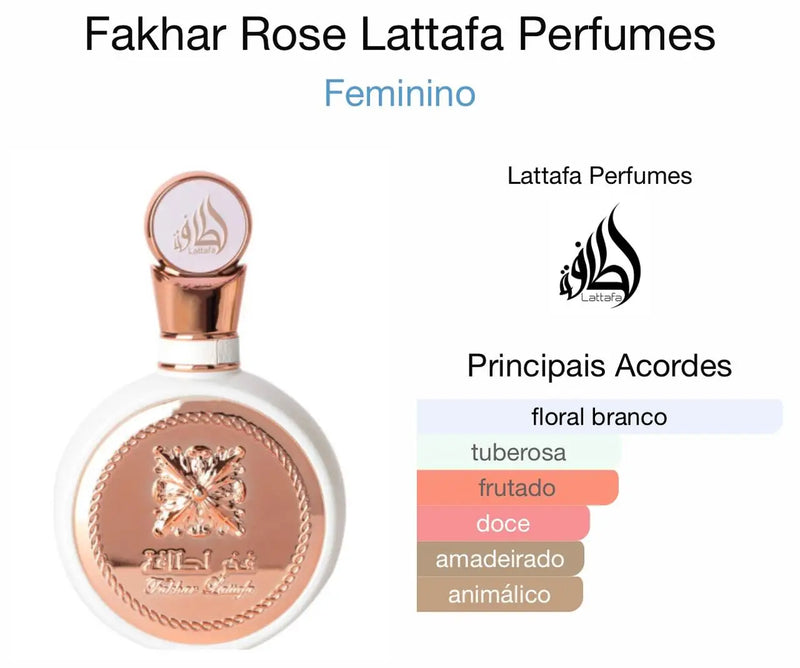 Perfume Feminino Árabe Lattafa Fakhar Rose – Eau de Parfum 100ml