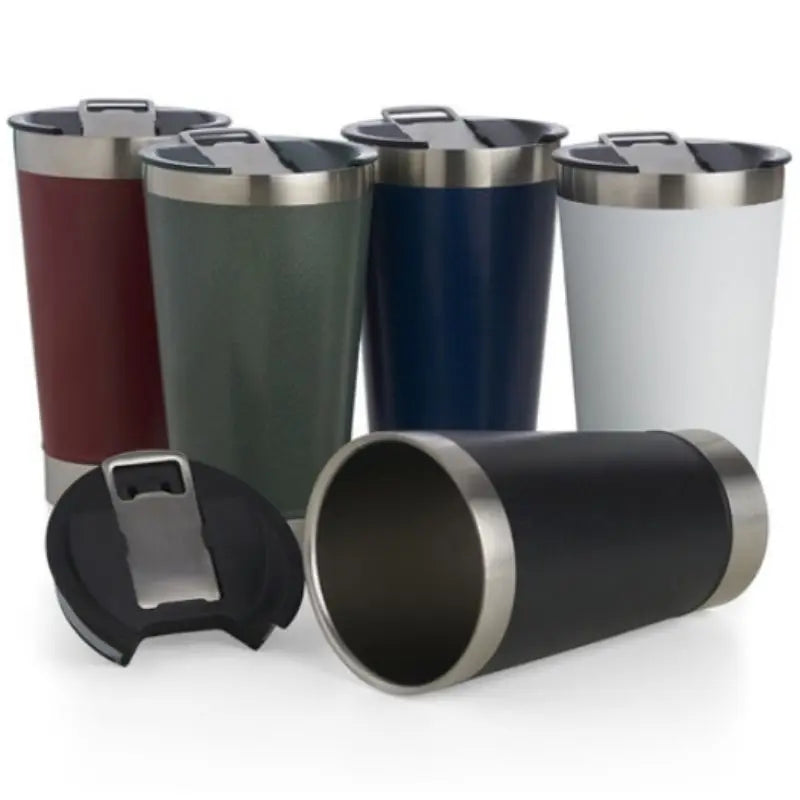 Copo Térmico 473ml com Tampa e Abridor – Mantém Bebidas Geladas ou Quentes por Muito Mais Tempo