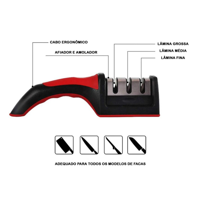 Afiador de Facas Mágico – Amolador Profissional para Cozinha, Perfeito para Chefs e Cozinheiros