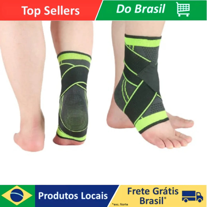 Tornozeleira Compressão Estabilizadora Ortopédica Elástica Ajustável