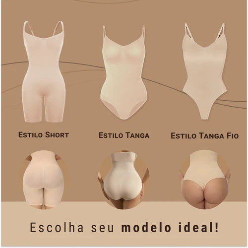 Body Modelador Fio Dental com Controle de Barriga, Redutor de Cintura.