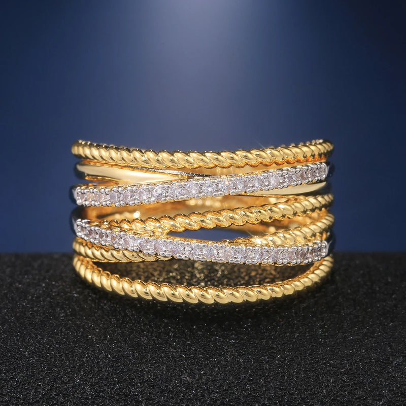 💍 Anel Feminino Twist Cross – Elegância que Transforma