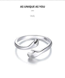 Anel Feminino BAMOER Abraço de Amor – Prata 925 Ajustável | Design de Mãos Entrelaçadas – 3 Cores Elegantes"