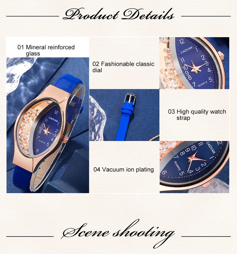 Kit com 6 Relógios Femininos de Luxo – Design Elegante com Strass | Alta Qualidade e Estilo para Todas as Ocasiões