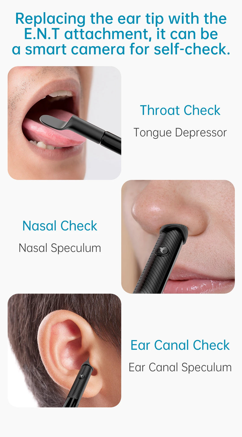 Bebird R1/X3/R3 Otoscópio Auricular Smart com Câmera HD 300MP – Endoscópio de Alta Precisão com Wi-Fi | Limpador de Ouvido Inteligente