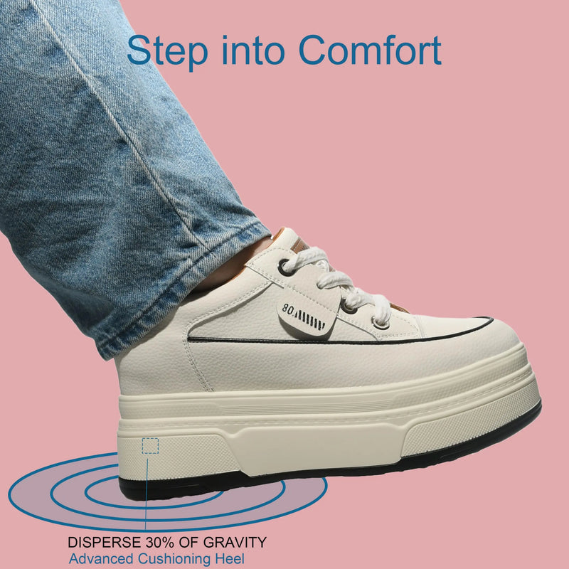 Tênis Plataforma Feminino Fujin em Couro Camurça Legitimo – Salto Alto de 9cm