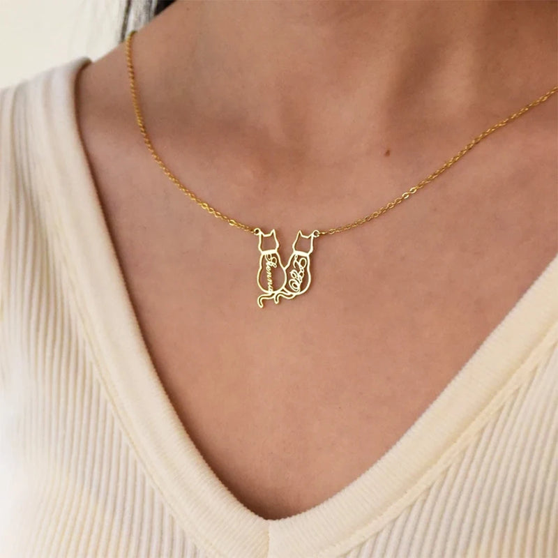 Colar Personalizado com Nome – Aço Inoxidável para Mulheres, Homens ou Pets