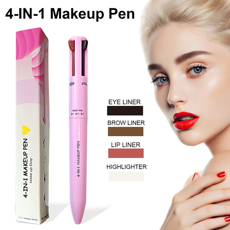 4-in-1 Makeup Pen Eye Liner Lip Liner Highlighter Long Lasting Eye Makeup Beauty Tool for Facial Cosmetics Supplies