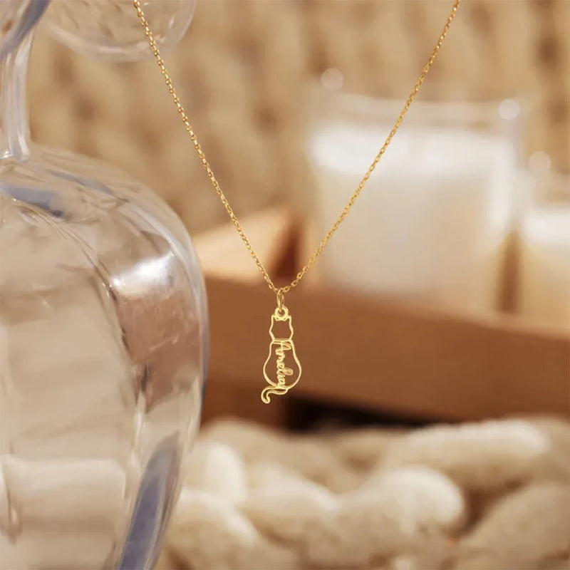 Colar Personalizado com Nome – Aço Inoxidável para Mulheres, Homens ou Pets