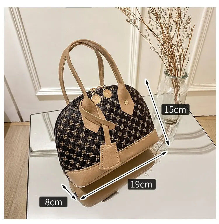 Bolsa Feminina Mini Transversal – Estilo Coreano com Design de Concha e Alça de Ombro