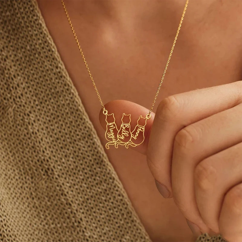 Colar Personalizado com Nome – Aço Inoxidável para Mulheres, Homens ou Pets