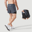 Shorts Masculino para Corrida – Secagem Rápida, Preto, Dupla Camada – Ideal para Treinos, Academia, Musculação e Esportes