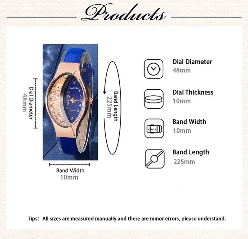 Kit com 6 Relógios Femininos de Luxo – Design Elegante com Strass | Alta Qualidade e Estilo para Todas as Ocasiões