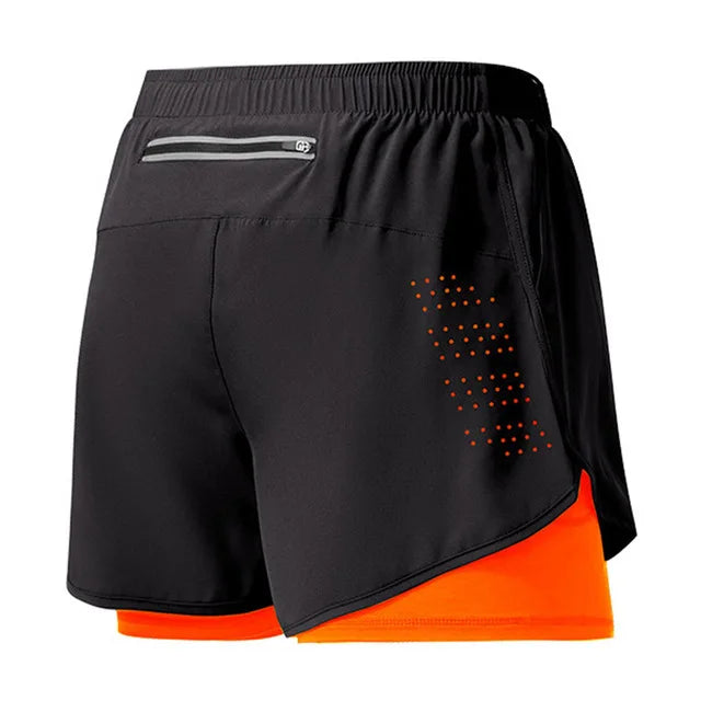 Shorts Masculino para Corrida – Secagem Rápida, Preto, Dupla Camada – Ideal para Treinos, Academia, Musculação e Esportes