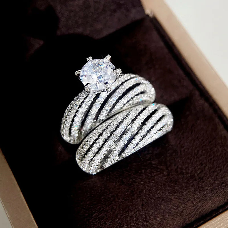 Conjunto de Anéis Luxo Luz Diamante – Edição Limitada 2025