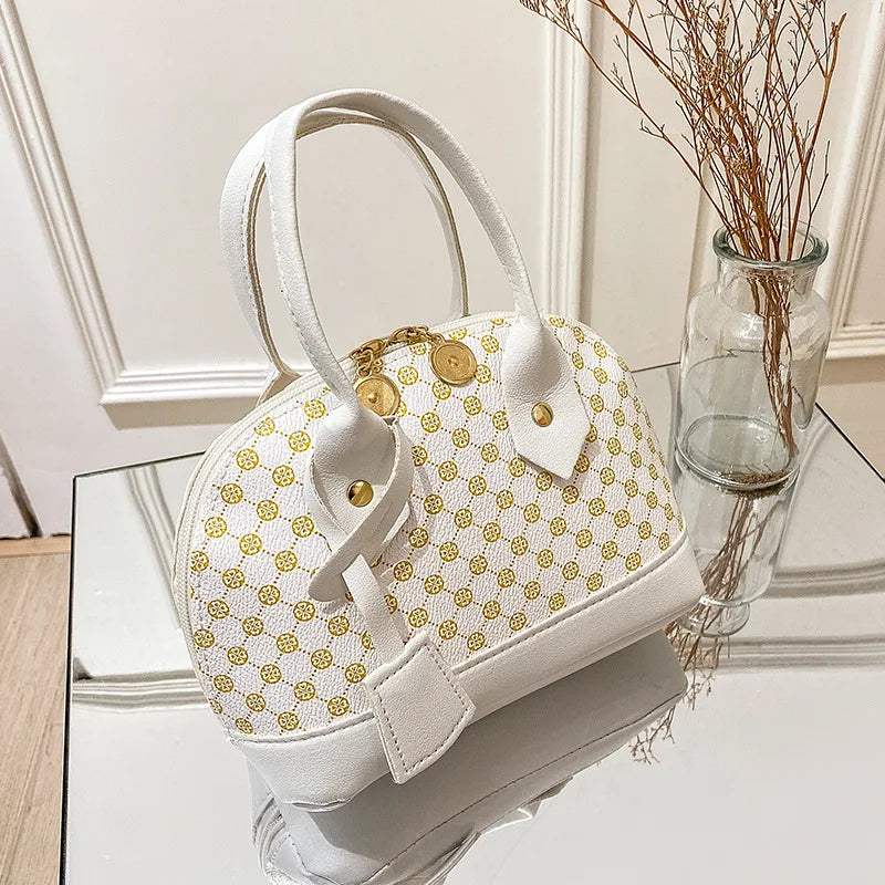 Bolsa Feminina Mini Transversal – Estilo Coreano com Design de Concha e Alça de Ombro