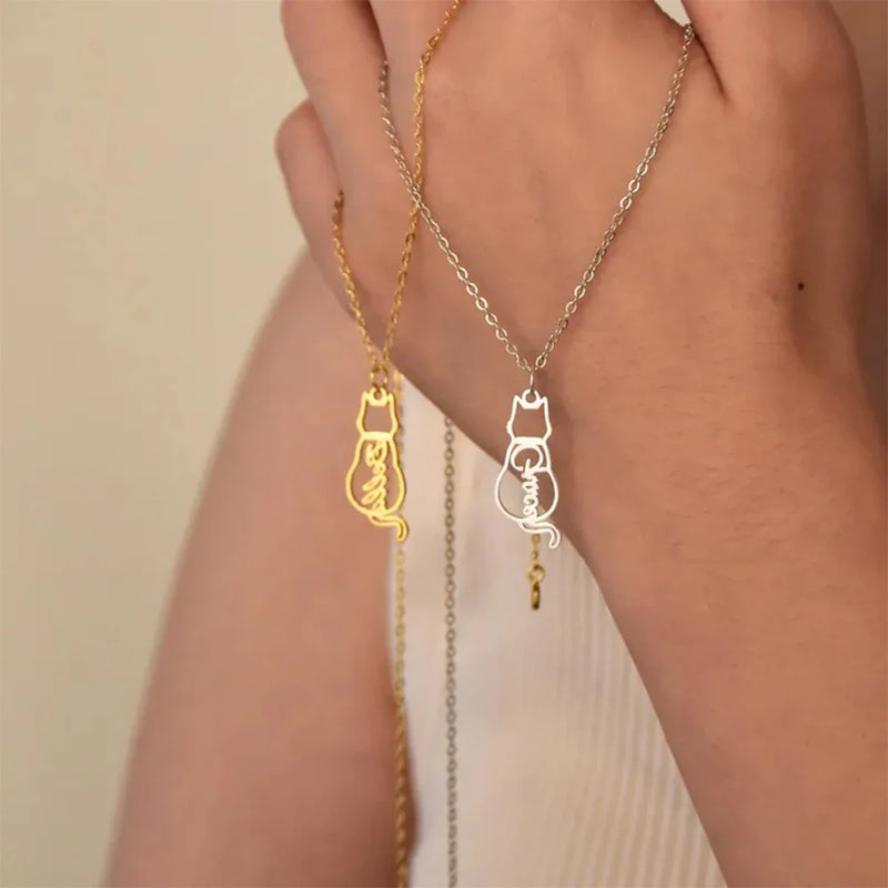 Colar Personalizado com Nome – Aço Inoxidável para Mulheres, Homens ou Pets