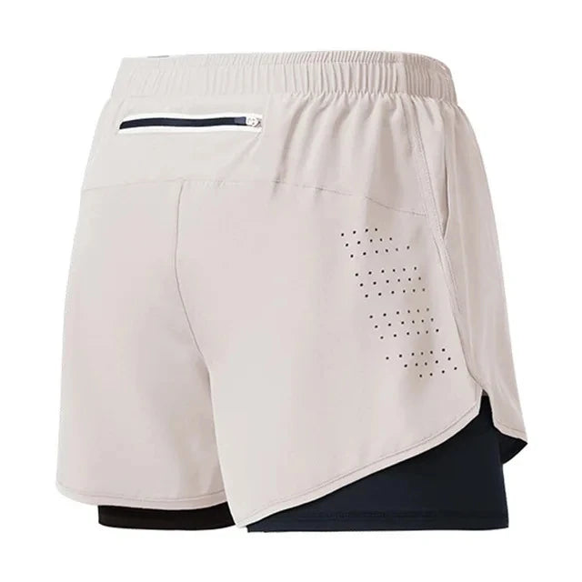 Shorts Masculino para Corrida – Secagem Rápida, Preto, Dupla Camada – Ideal para Treinos, Academia, Musculação e Esportes