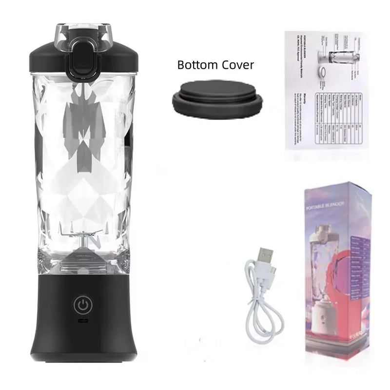 Liquidificador Portátil 600ML – Elétrico, Recarregável via USB.