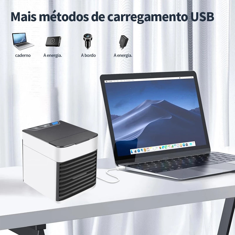 Mini Ar Condicionado Refrigerador Umidificador Portátil Usb