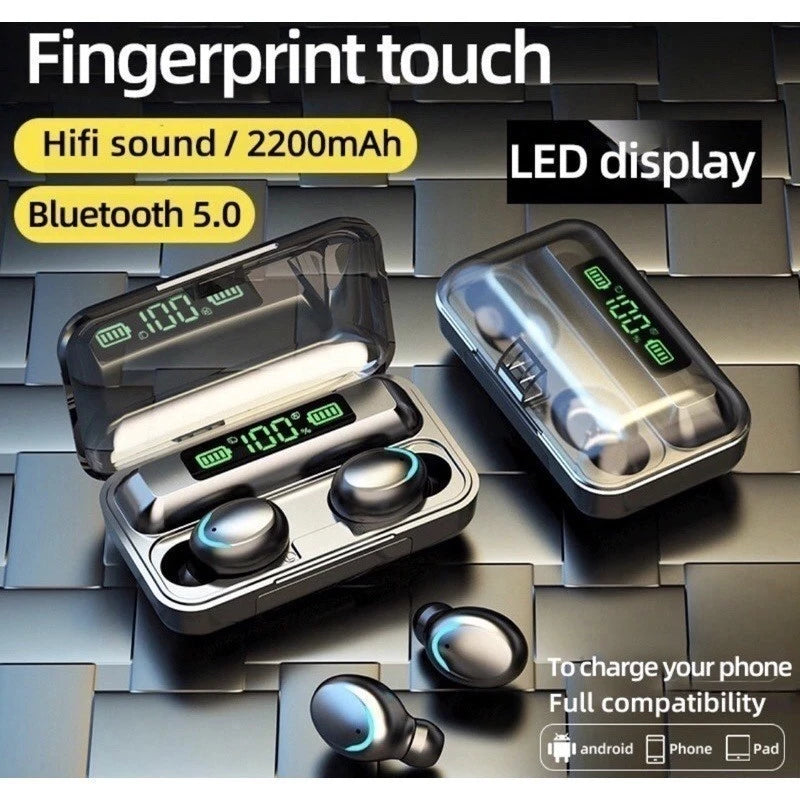 Fones M10 TWS Bluetooth 5.3 – Som Estéreo 9D, Caixa de Carregamento de 3500mAh e à Prova d'Água