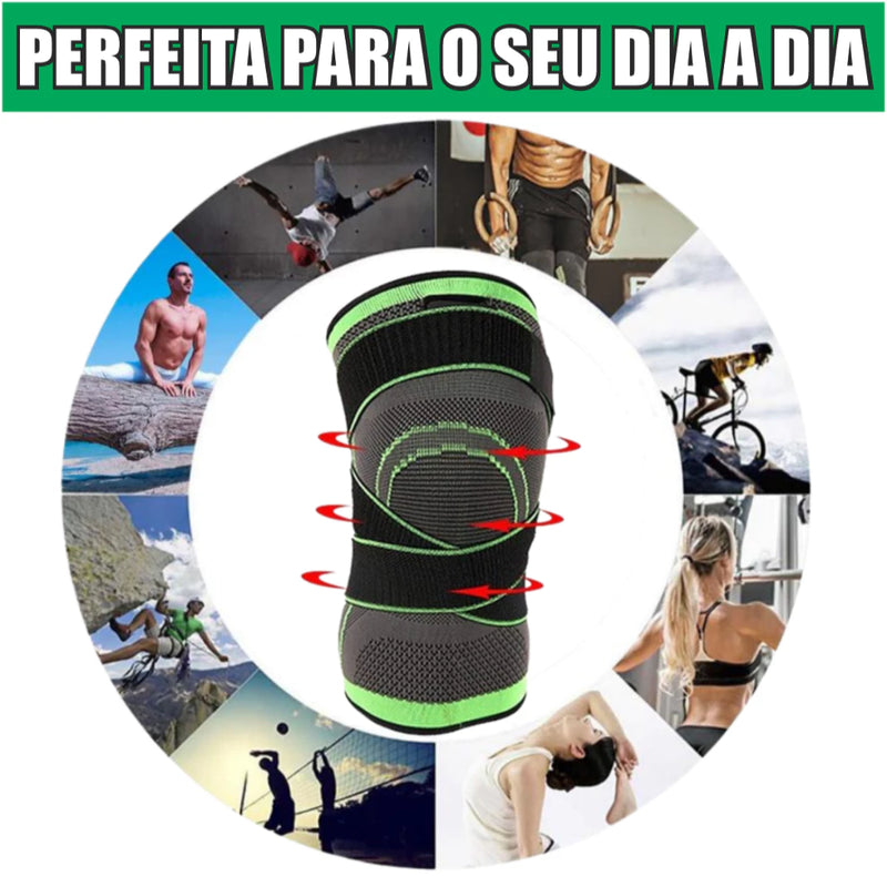 Joelheira Compressão Ortopédica Ajustável Estabilidade Proteção Recuperação Lesões Joelho Ideal para Dores e Praticas Esportivas