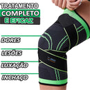 Joelheira Compressão Ortopédica Ajustável Estabilidade Proteção Recuperação Lesões Joelho Ideal para Dores e Praticas Esportivas