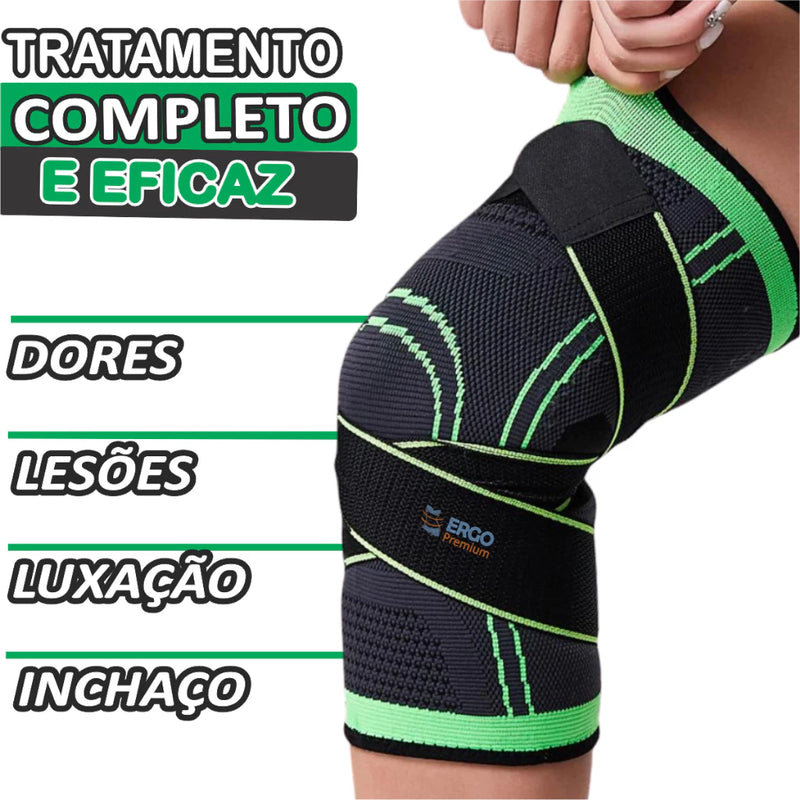 Joelheira Compressão Ortopédica Ajustável Estabilidade Proteção Recuperação Lesões Joelho Ideal para Dores e Praticas Esportivas
