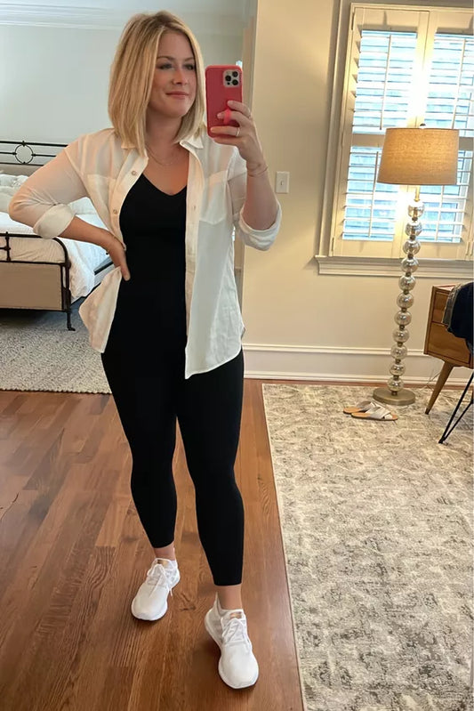 Macacão Gringa Modelo Longo Modelador Alça Regatinha Ginastica Festa Academia Maxima Elasticidade