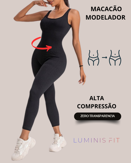 Macacão Gringa Modelo Longo Modelador Alça Regatinha Ginastica Festa Academia Maxima Elasticidade